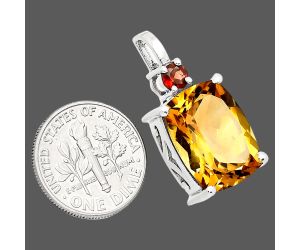 Citrine and Garnet Pendant EXP01077 P-1113, 12x16 mm