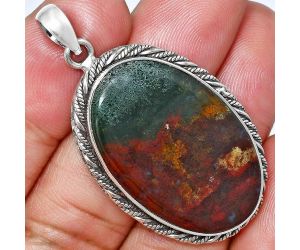 Texas Moss Agate Pendant EXP01133 P-1074, 20x32 mm