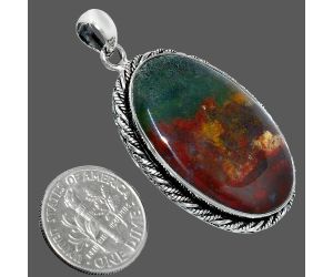 Texas Moss Agate Pendant EXP01133 P-1074, 20x32 mm