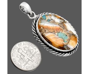 Spiny Oyster Turquoise Pendant EXP01137 P-1074, 18x26 mm