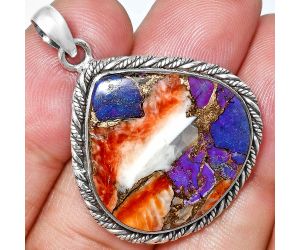 Spiny Oyster Turquoise Pendant EXP01138 P-1074, 24x24 mm