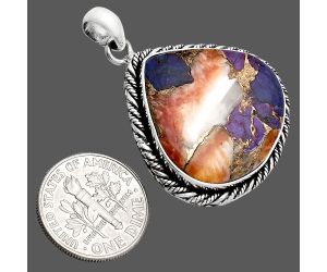 Spiny Oyster Turquoise Pendant EXP01138 P-1074, 24x24 mm