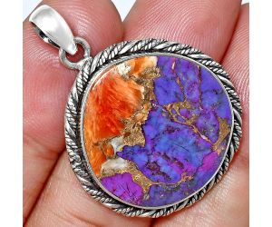 Spiny Oyster Turquoise Pendant EXP01146 P-1074, 23x23 mm