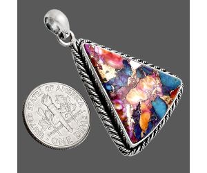 Kingman Orange Dahlia Turquoise Pendant EXP01152 P-1074, 23x27 mm