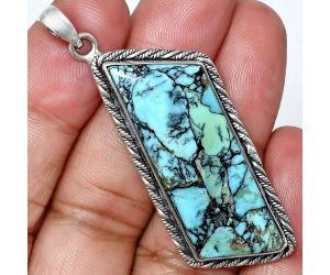 Lucky Charm Tibetan Turquoise Pendant EXP01171 P-1074, 15x42 mm