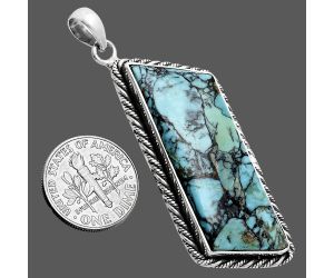 Lucky Charm Tibetan Turquoise Pendant EXP01171 P-1074, 15x42 mm