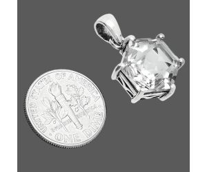 White Quartz Pendant EXP01199 P-1739, 12x12 mm