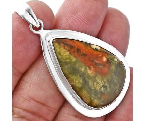 Rocky Butte Picture Jasper Pendant EXP01215 P-1076, 20x30 mm