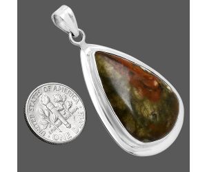 Rocky Butte Picture Jasper Pendant EXP01215 P-1076, 20x30 mm