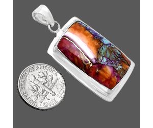 Kingman Orange Dahlia Turquoise Pendant EXP01218 P-1076, 16x26 mm