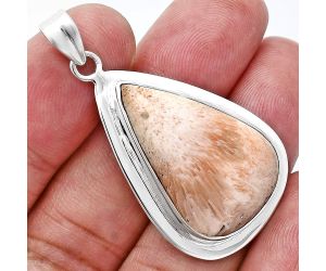 Orange Scolecite Pendant EXP01237 P-1076, 18x27 mm