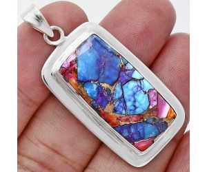 Kingman Orange Dahlia Turquoise Pendant EXP01264 P-1076, 14x28 mm