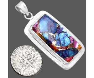 Kingman Orange Dahlia Turquoise Pendant EXP01264 P-1076, 14x28 mm