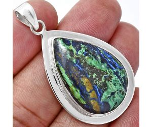 Azurite In Malachite Pendant EXP01265 P-1076, 19x28 mm