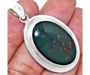 Blood Stone Pendant EXP01266 P-1076, 18x27 mm