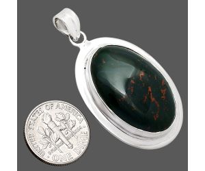 Blood Stone Pendant EXP01266 P-1076, 18x27 mm