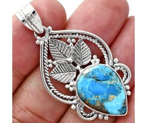 Kingman Turquoise With Pyrite Pendant EXP01305 P-1258, 13x18 mm