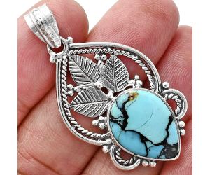 Lucky Charm Tibetan Turquoise Pendant EXP01310 P-1258, 13x18 mm