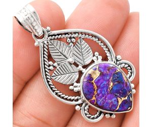 Copper Purple Turquoise Pendant EXP01328 P-1258, 13x17 mm