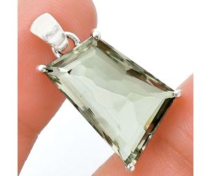 Prasiolite (Green Amethyst) Pendant EXP01343 P-1013, 14x21 mm