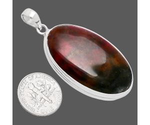 Blood Stone Pendant EXP01362 P-1124, 22x37 mm