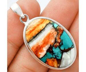 Spiny Oyster Turquoise Pendant EXP01367 P-1124, 18x28 mm