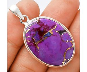 Copper Purple Turquoise Pendant EXP01369 P-1124, 20x27 mm