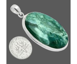 Green Lace Agate Pendant EXP01406 P-1124, 23x36 mm