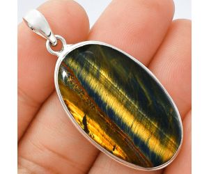 Blue Tiger Eye Pendant EXP01421 P-1124, 21x33 mm