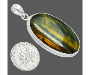 Blue Tiger Eye Pendant EXP01421 P-1124, 21x33 mm