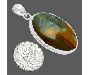 Rocky Butte Picture Jasper Pendant EXP01424 P-1124, 19x29 mm