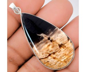 Palm Root Fossil Agate Pendant EXP01467 P-1001, 24x44 mm