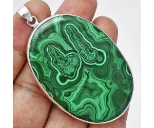 Malachite Eye Pendant EXP01503 P-1001, 37x53 mm