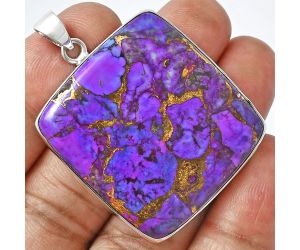 Copper Purple Turquoise Pendant EXP01521 P-1001, 32x34 mm