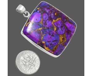 Copper Purple Turquoise Pendant EXP01521 P-1001, 32x34 mm