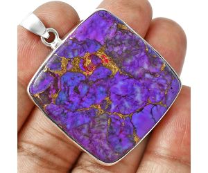 Copper Purple Turquoise Pendant EXP01526 P-1001, 32x32 mm