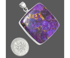 Copper Purple Turquoise Pendant EXP01526 P-1001, 32x32 mm