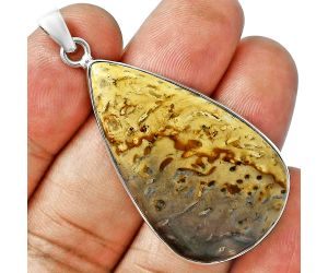 Root Plume Agate Pendant EXP01535 P-1001, 23x38 mm