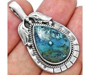 Shattuckite Pendant EXP01582 P-1568, 14x19 mm