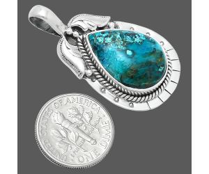 Shattuckite Pendant EXP01582 P-1568, 14x19 mm