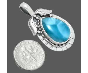 Larimar (Dominican Republic) Pendant EXP01590 P-1568, 13x19 mm