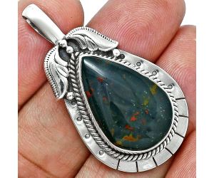 Blood Stone Pendant EXP01601 P-1568, 15x22 mm