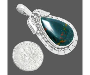 Blood Stone Pendant EXP01601 P-1568, 15x22 mm