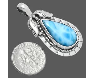 Larimar (Dominican Republic) Pendant EXP01611 P-1568, 12x20 mm