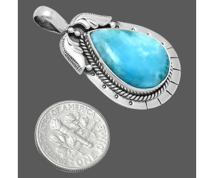 Larimar (Dominican Republic) Pendant EXP01615 P-1568, 14x21 mm