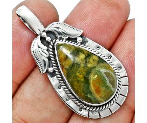 Rhyolite - Rainforest Jasper Pendant EXP01617 P-1568, 12x21 mm