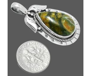 Rhyolite - Rainforest Jasper Pendant EXP01617 P-1568, 12x21 mm