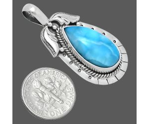 Larimar (Dominican Republic) Pendant EXP01621 P-1568, 11x20 mm