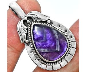 Chevron Amethyst Pendant EXP01627 P-1568, 14x19 mm