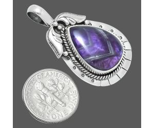 Chevron Amethyst Pendant EXP01627 P-1568, 14x19 mm